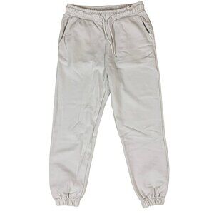 Topten Beige Jogger Sweatpants Soft Fleece Elastic Waist Cuffed Legs S Women